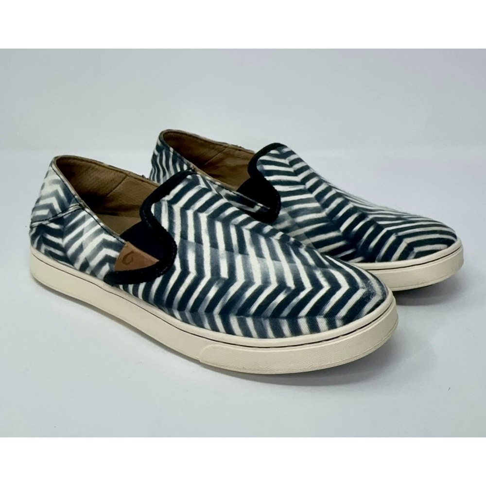 OluKai Pehuea Pa'i Casual Slip-On Shoes Women's Size‎ 8 Lava Off White Comfort